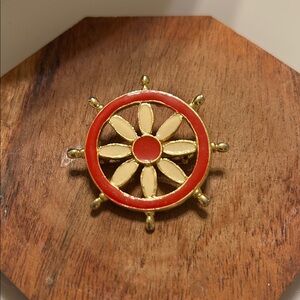 Vintage Nautical Wheel Brooch